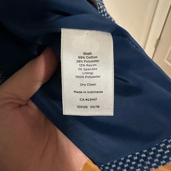 Talbots Blue Cotton-Blend Blazer with Flap Pockets - Picture 4 of 4